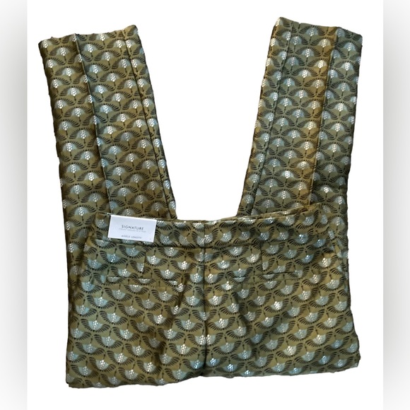 Ann Taylor Green pattern Signature ankle pants NWT - Picture 4 of 8